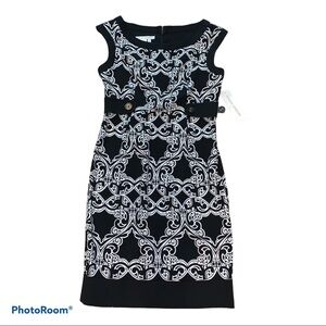 Maggy London Black & White Geometric Print Dress 8